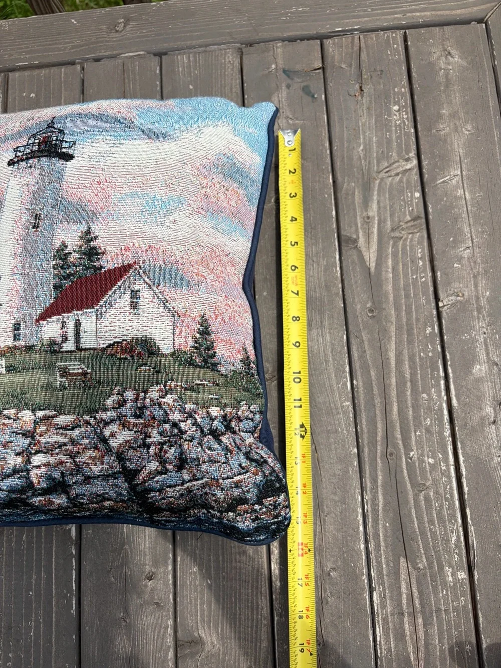 Mohawk Home Lighthouse Coastal Nautical Tapestry Throw Blanket Pillow 50 x 59